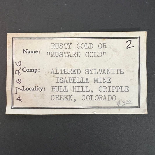 Gold - Ore Specimen - Cripple Creek, CO