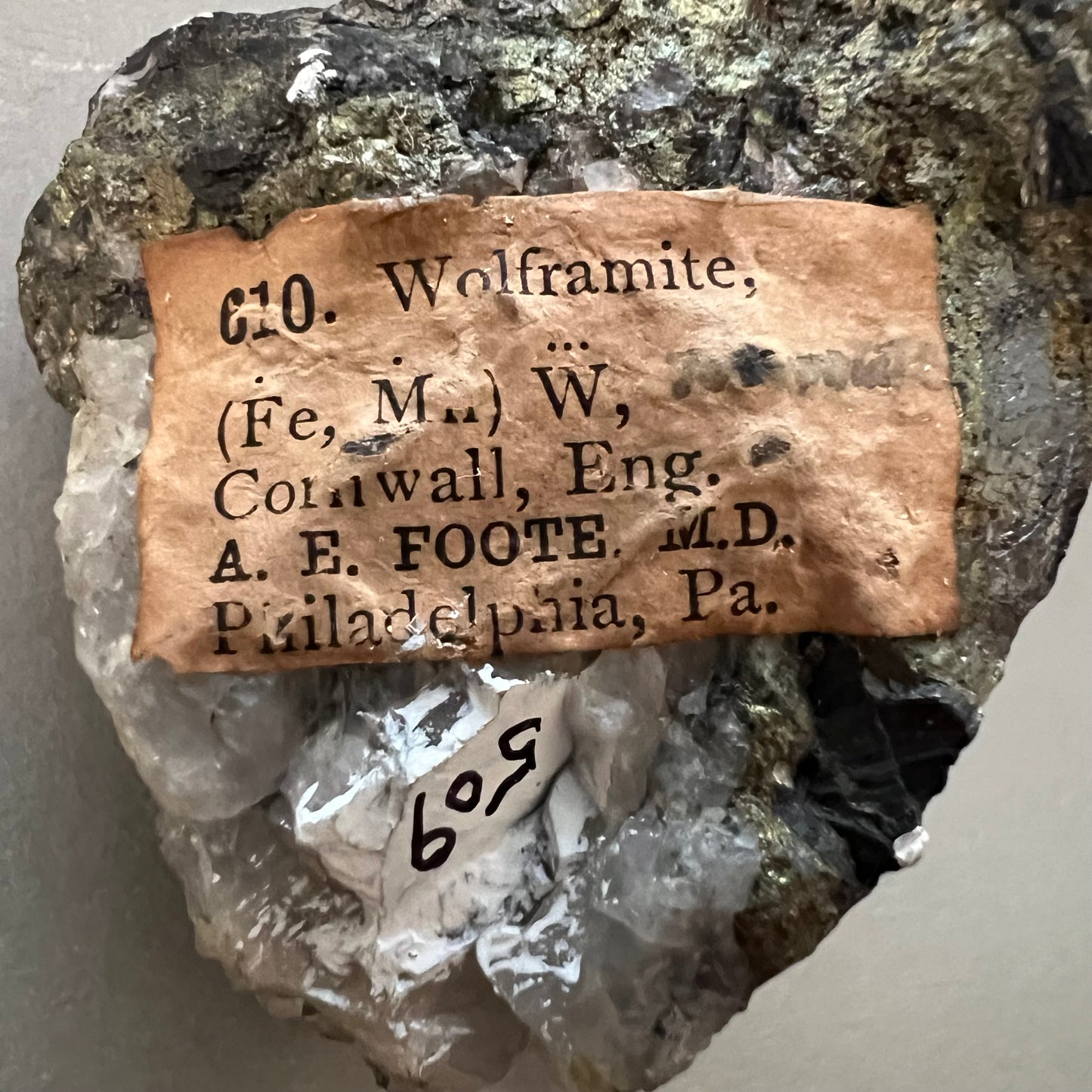 Wolframite - A.E. Foote label