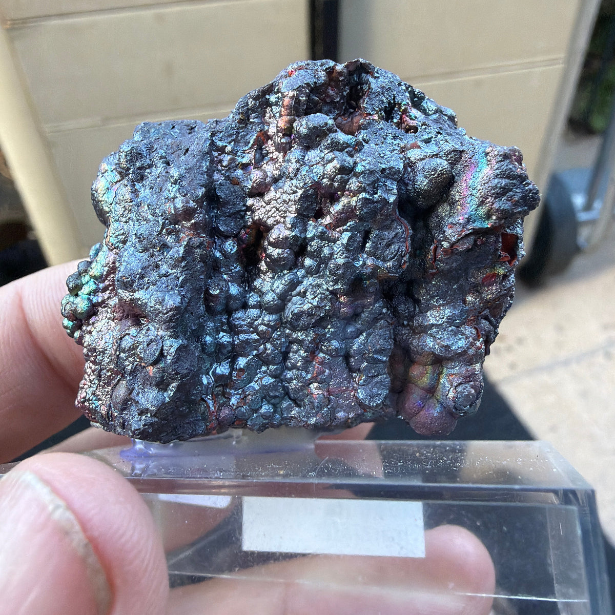 An iridescent goethite specimen from Spain